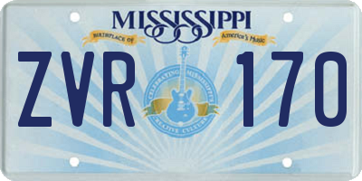 MS license plate ZVR170