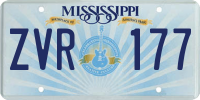 MS license plate ZVR177