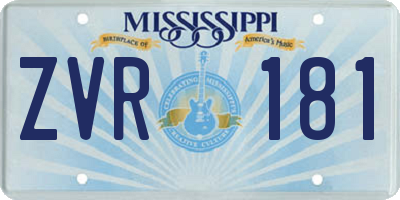 MS license plate ZVR181