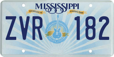 MS license plate ZVR182