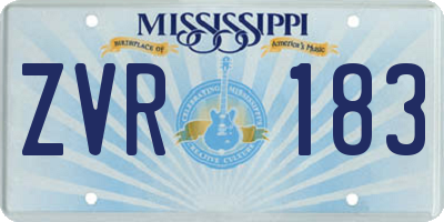MS license plate ZVR183