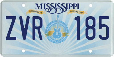 MS license plate ZVR185