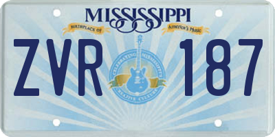 MS license plate ZVR187