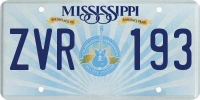 MS license plate ZVR193