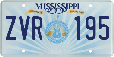 MS license plate ZVR195