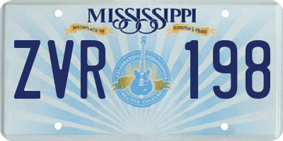MS license plate ZVR198