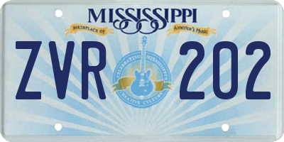 MS license plate ZVR202