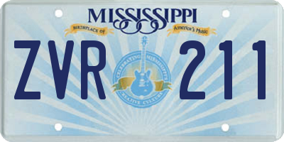 MS license plate ZVR211
