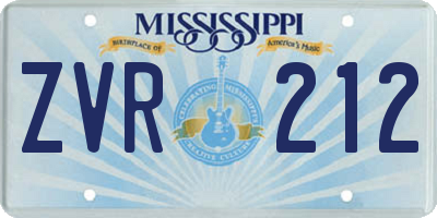 MS license plate ZVR212