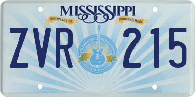 MS license plate ZVR215