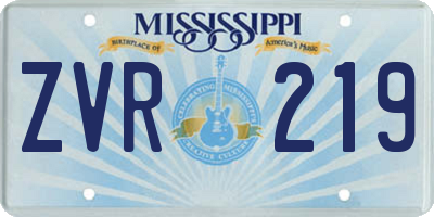 MS license plate ZVR219
