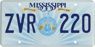MS license plate ZVR220
