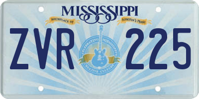 MS license plate ZVR225