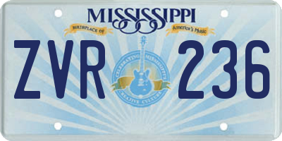 MS license plate ZVR236