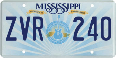 MS license plate ZVR240