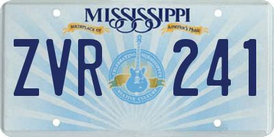 MS license plate ZVR241
