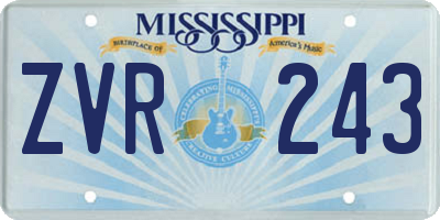 MS license plate ZVR243