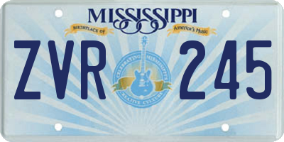 MS license plate ZVR245