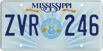 MS license plate ZVR246