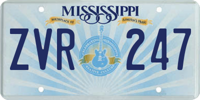 MS license plate ZVR247