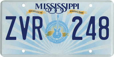 MS license plate ZVR248
