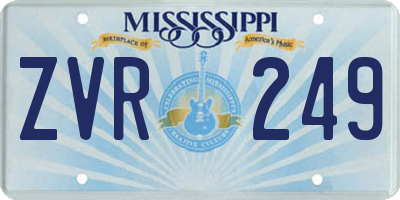 MS license plate ZVR249
