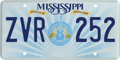 MS license plate ZVR252