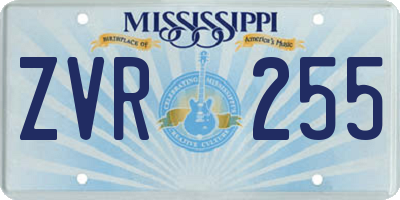 MS license plate ZVR255