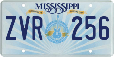 MS license plate ZVR256