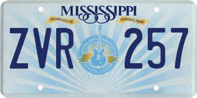 MS license plate ZVR257