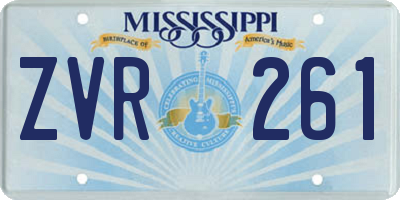 MS license plate ZVR261