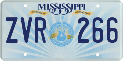 MS license plate ZVR266