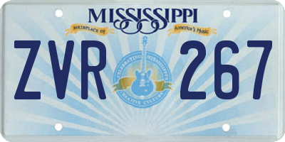 MS license plate ZVR267