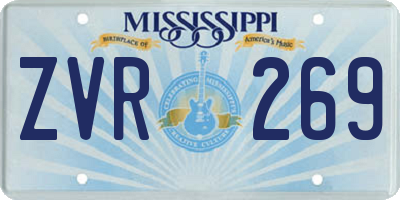 MS license plate ZVR269