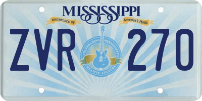 MS license plate ZVR270