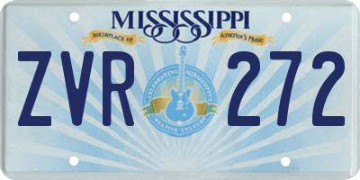 MS license plate ZVR272