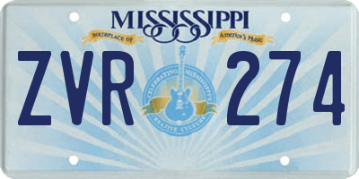 MS license plate ZVR274