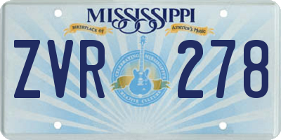 MS license plate ZVR278