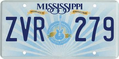 MS license plate ZVR279