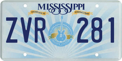 MS license plate ZVR281