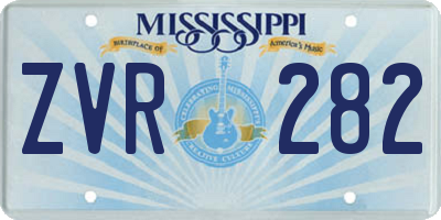 MS license plate ZVR282