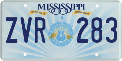 MS license plate ZVR283