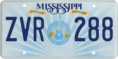 MS license plate ZVR288