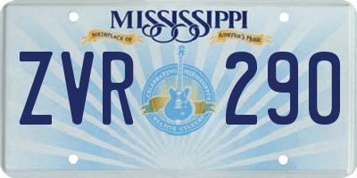 MS license plate ZVR290
