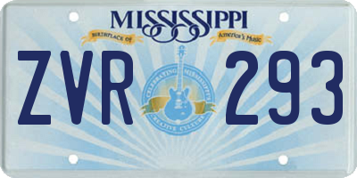 MS license plate ZVR293