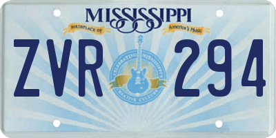MS license plate ZVR294