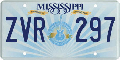 MS license plate ZVR297