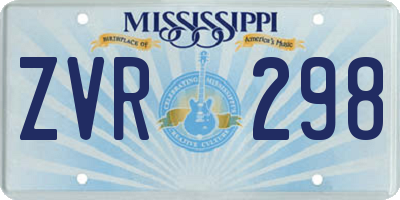 MS license plate ZVR298