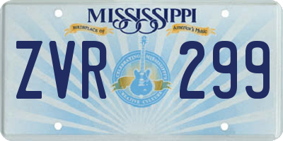 MS license plate ZVR299