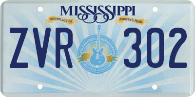 MS license plate ZVR302